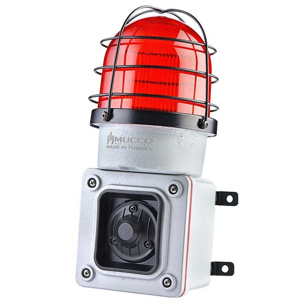 Baliza industrial con jaula protectora · Serie ES125
